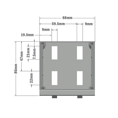 40B-130-1 MODULAR SOLUTIONS ELITE ALUMINUM GUSSET BRACKET 90MM X 90MM ANGLE W/HARDWARE